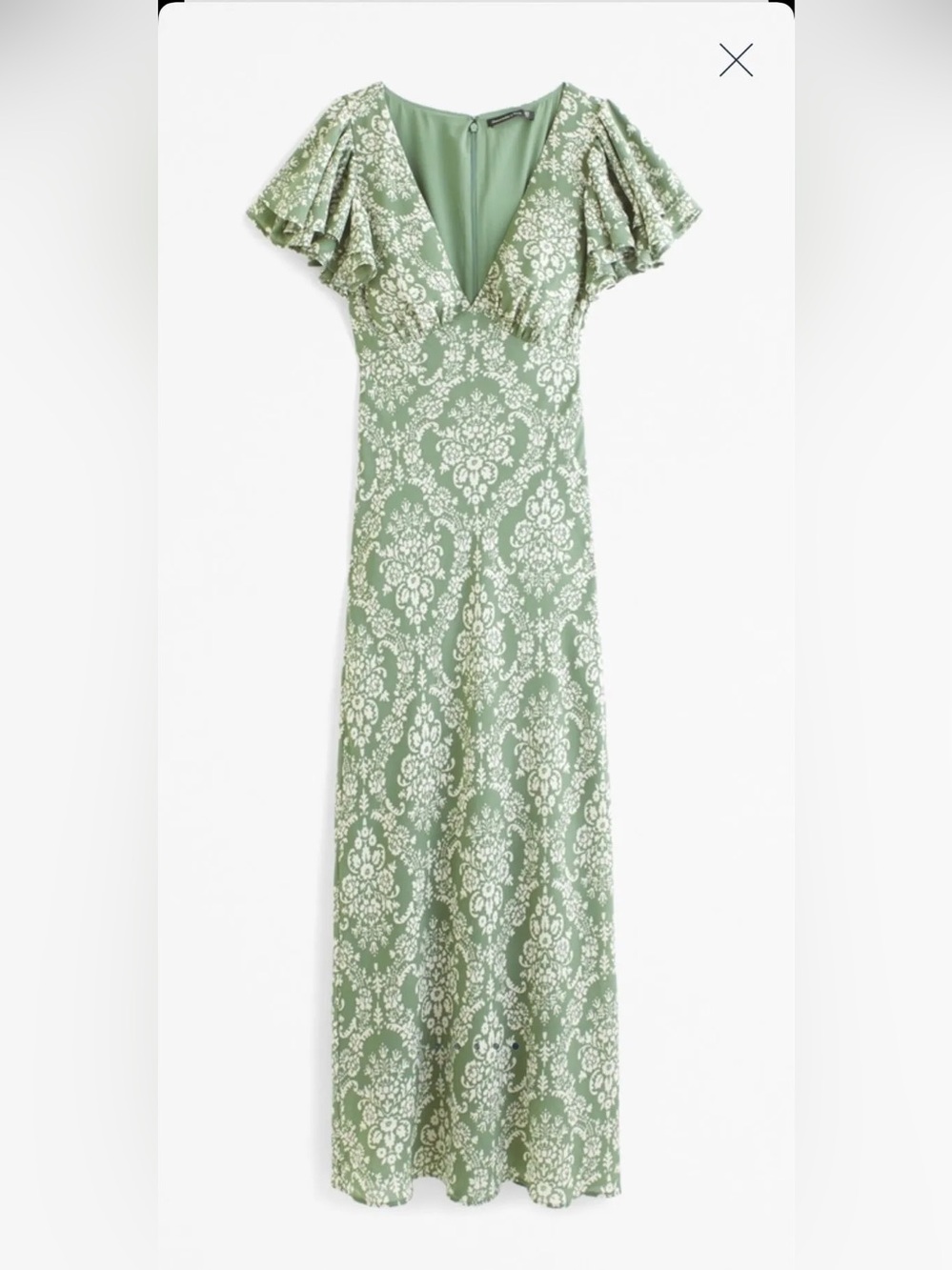 NWT Abercrombie Ruffle Sleeve Slip Maxi Dress